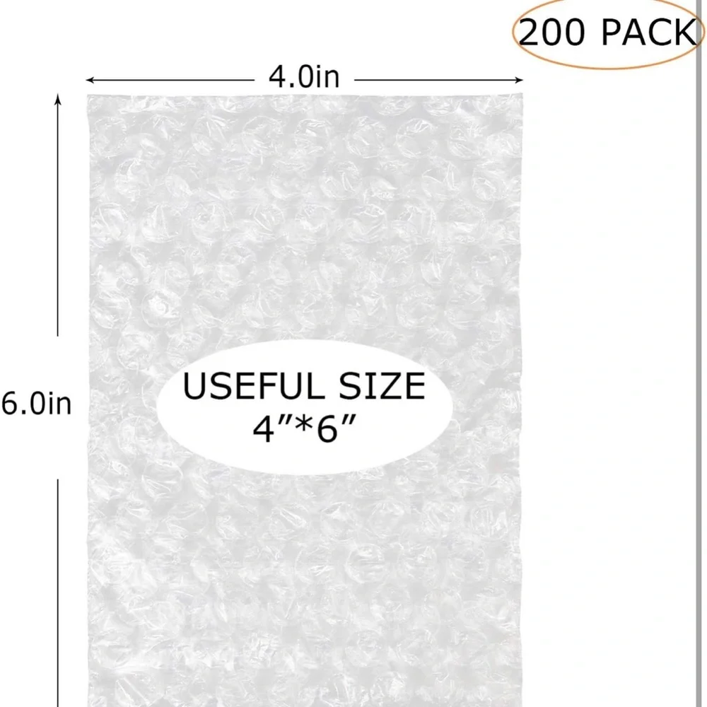 200 Pack 4x6 Inch Bubble Cushion Double Walled Wrap Bags New